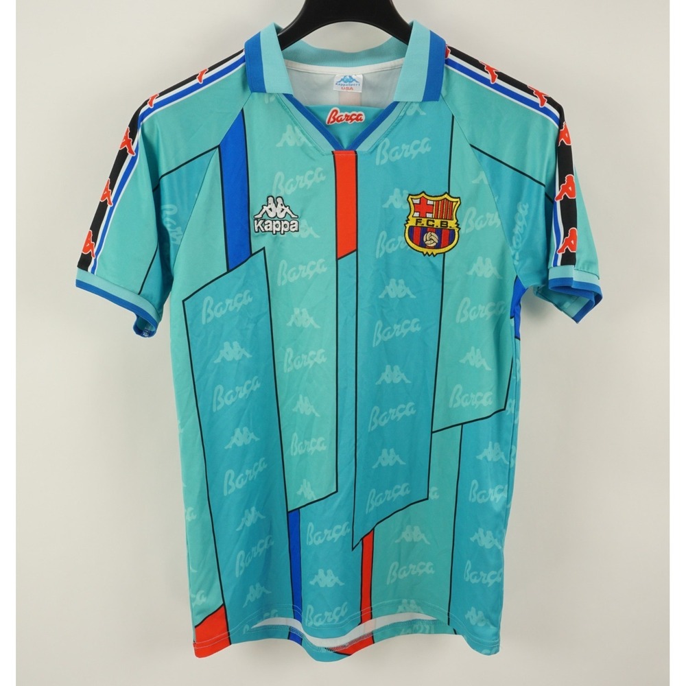 Vintage 90s 1995-1997 Kappa Barcelona FCB Albert Ferrer Soccer Jersey Mens Small
